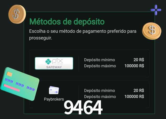 O cassino 9464 oferece uma grande variedade de métodos de pagamento
